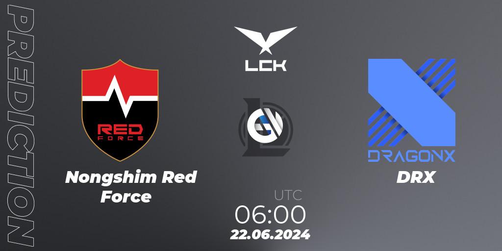Nongshim Red Force vs DRX: Match Prediction. 22.06.2024 at 06:00, LoL, LCK Summer 2024 Group Stage