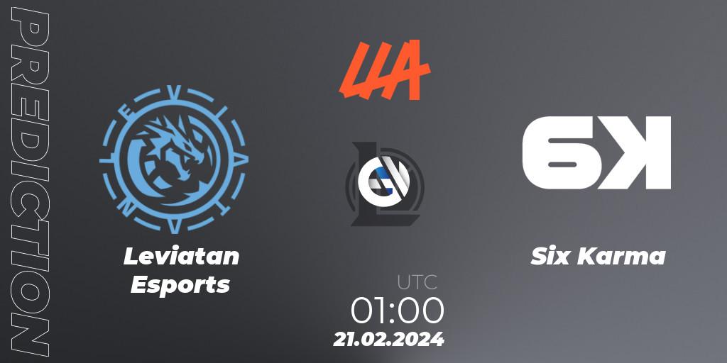 Leviatan Esports vs Six Karma: Match Prediction. 21.02.2024 at 01:00, LoL, LLA 2024 Opening Group Stage