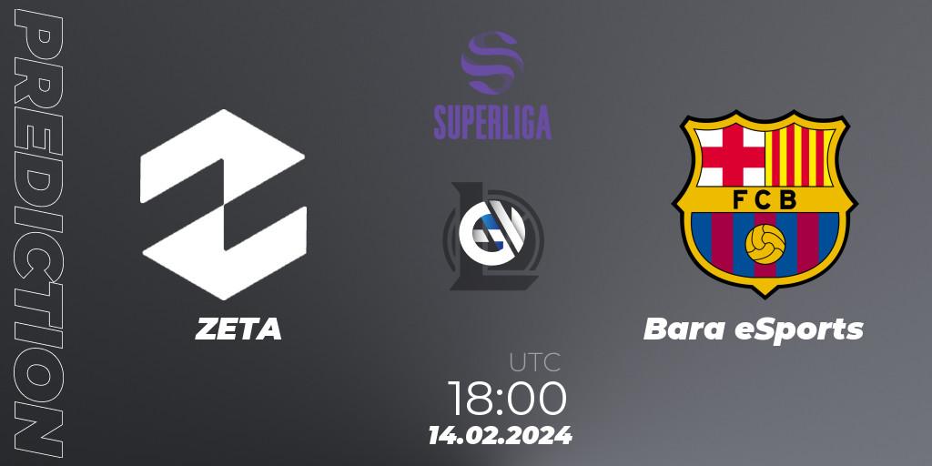 ZETA vs Barça eSports: Match Prediction. 14.02.2024 at 18:00, LoL, Superliga Spring 2024 - Group Stage