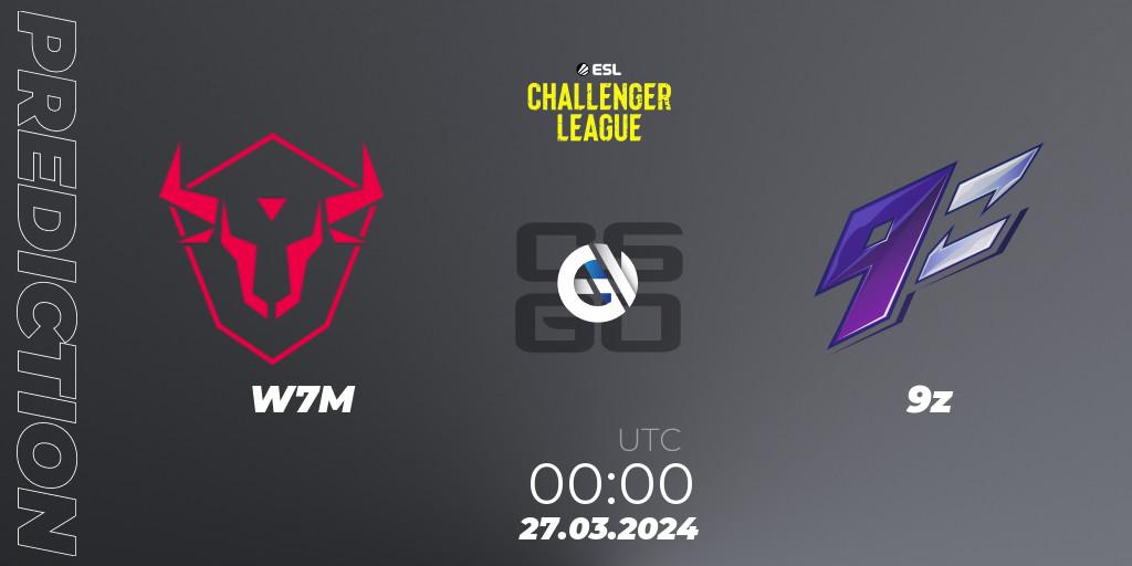 W7M vs 9z: Match Prediction. 27.03.2024 at 00:00, Counter-Strike (CS2), ESL Challenger League Season 47: South America