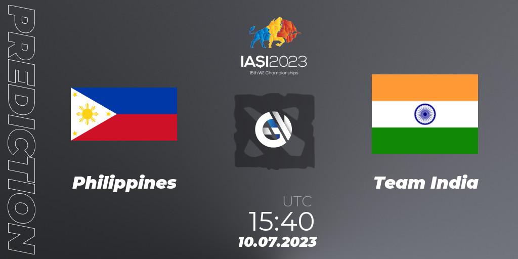 Philippines vs Team India: Match Prediction. 11.07.2023 at 07:00, Dota 2, Gamers8 IESF Asian Championship 2023