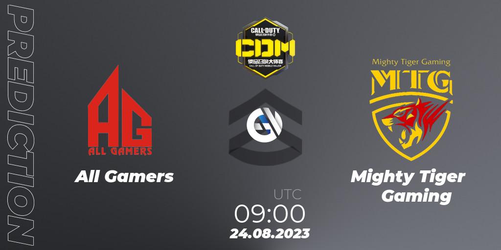 All Gamers vs Mighty Tiger Gaming: Match Prediction. 24.08.23, Call of Duty, China Masters 2023 S6 - Stage 2