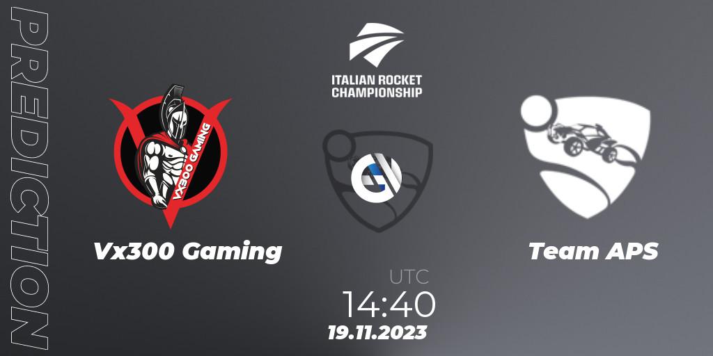Vx300 Gaming vs Team APS: Match Prediction. 19.11.2023 at 14:40, Rocket League, Italian Rocket Championship Season 11Serie A Relegation