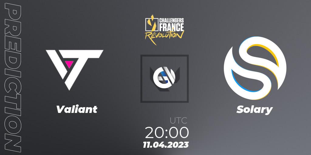 Valiant vs Solary: Match Prediction. 11.04.2023 at 20:10, VALORANT, VALORANT Challengers France: Revolution Split 2 - Regular Season