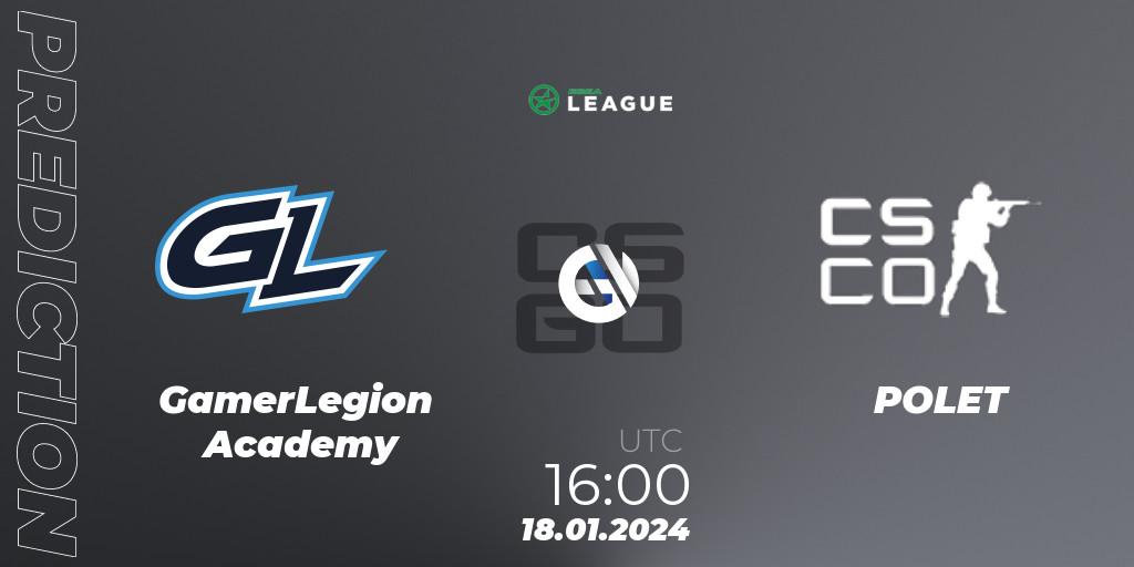 GamerLegion Academy vs POLET: Match Prediction. 18.01.2024 at 16:00, Counter-Strike (CS2), ESEA Season 48: Advanced Division - Europe
