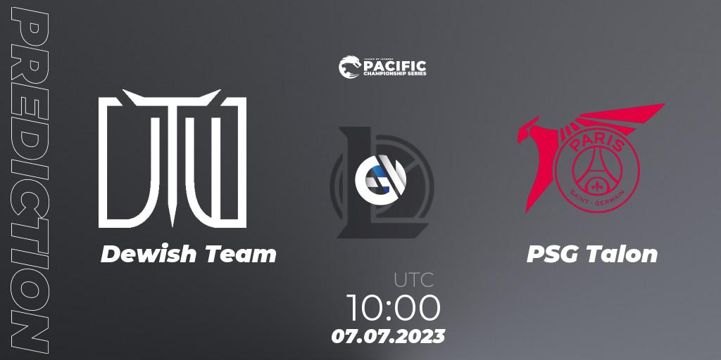 Dewish Team vs PSG Talon: Match Prediction. 07.07.2023 at 10:00, LoL, PACIFIC Championship series Group Stage