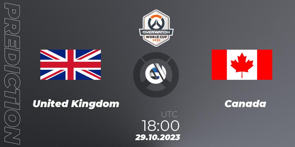 United Kingdom vs Canada: Match Prediction. 29.10.23, Overwatch, Overwatch World Cup 2023