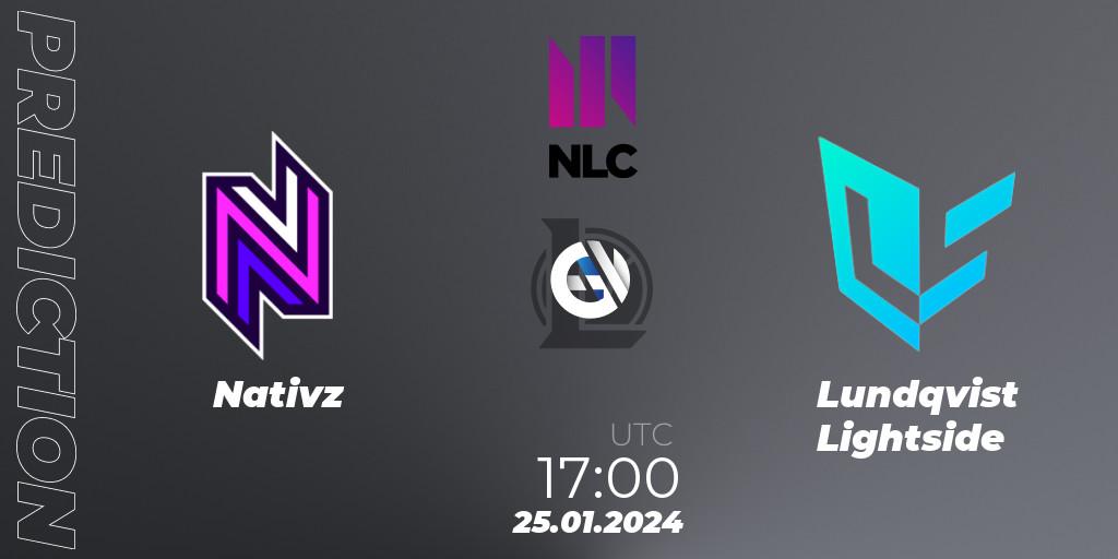 Nativz vs Lundqvist Lightside: Match Prediction. 25.01.2024 at 18:00, LoL, NLC 1st Division Spring 2024