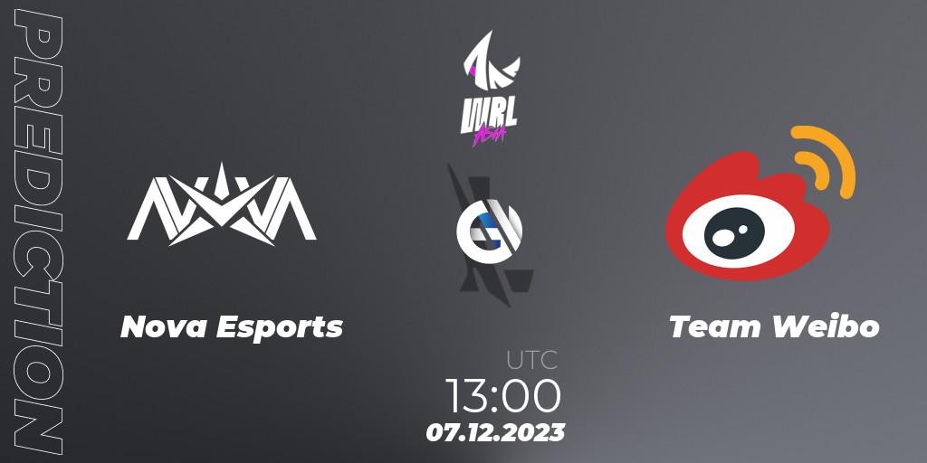 Nova Esports vs Team Weibo: Match Prediction. 07.12.2023 at 13:00, Wild Rift, WRL Asia 2023 - Season 2 - Regular Season