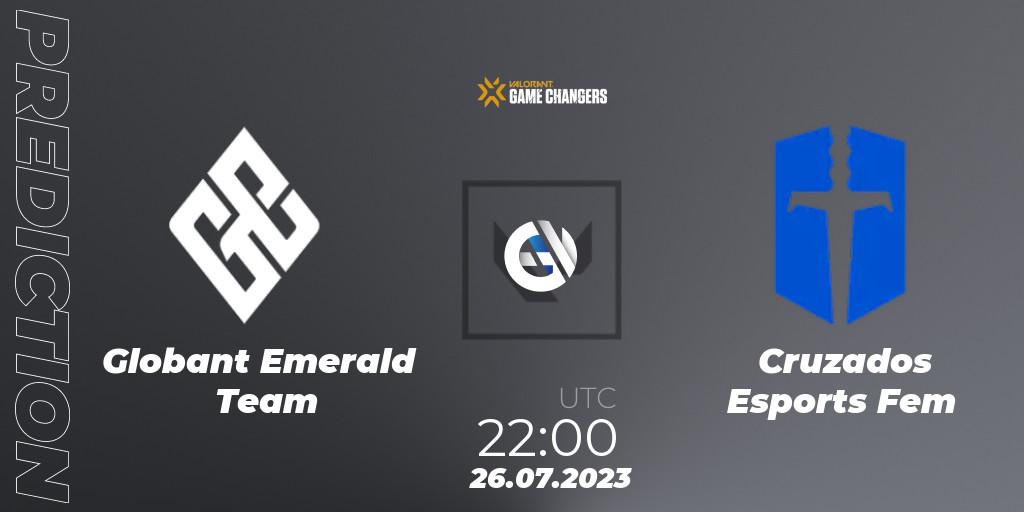 Globant Emerald Team vs Cruzados Esports Fem: Match Prediction. 26.07.2023 at 22:00, VALORANT, VCT 2023: Game Changers Latin America South