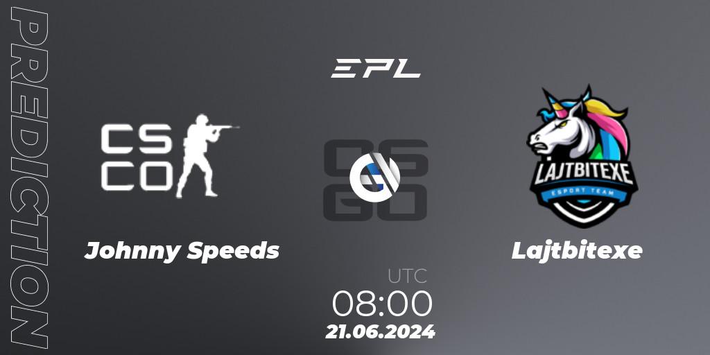 Johnny Speeds vs Lajtbitexe: Match Prediction. 21.06.2024 at 08:00, Counter-Strike (CS2), European Pro League Season 18: Division 2