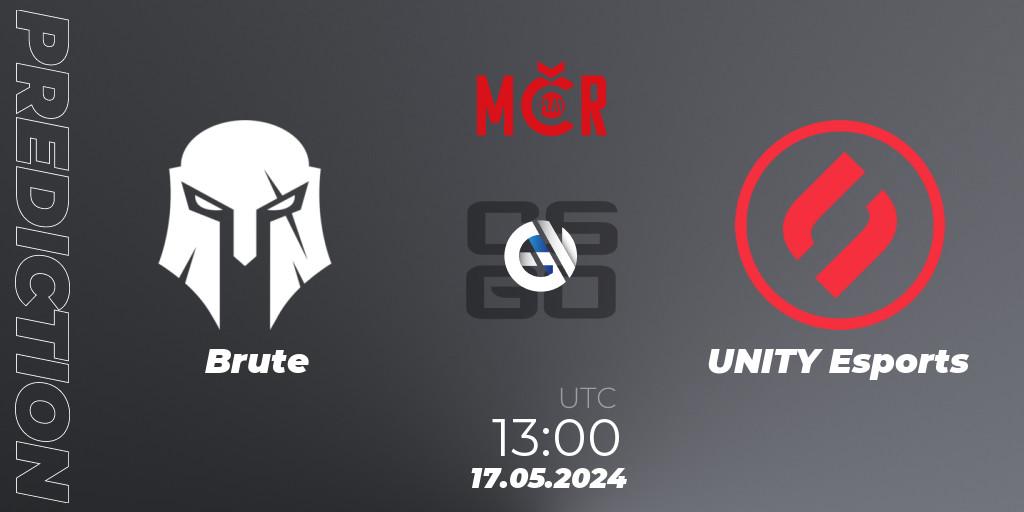 Brute vs UNITY Esports: Match Prediction. 17.05.2024 at 13:00, Counter-Strike (CS2), Tipsport Cup Spring 2024: Online Stage