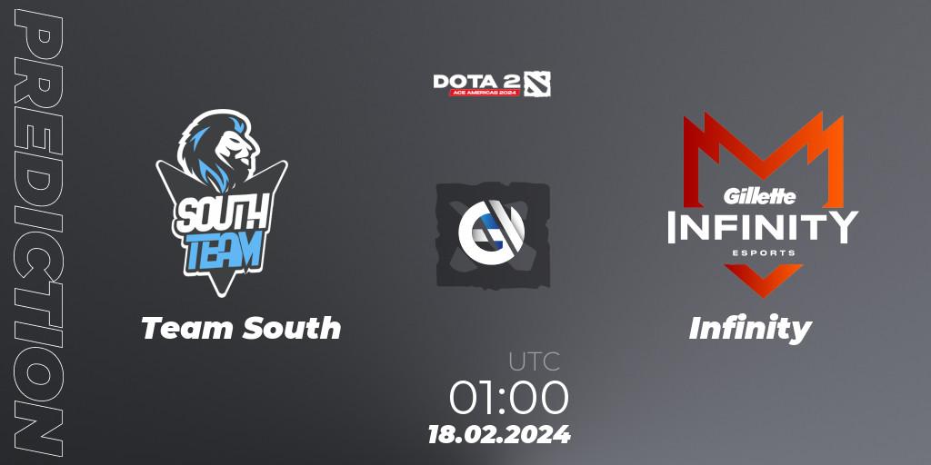 Team South vs Infinity: Match Prediction. 18.02.2024 at 01:00, Dota 2, Ace Americas 2024 - Season 1