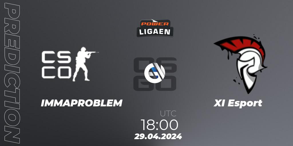IMMAPROBLEM vs XI Esport: Match Prediction. 29.04.2024 at 18:00, Counter-Strike (CS2), Dust2.dk Ligaen Season 26