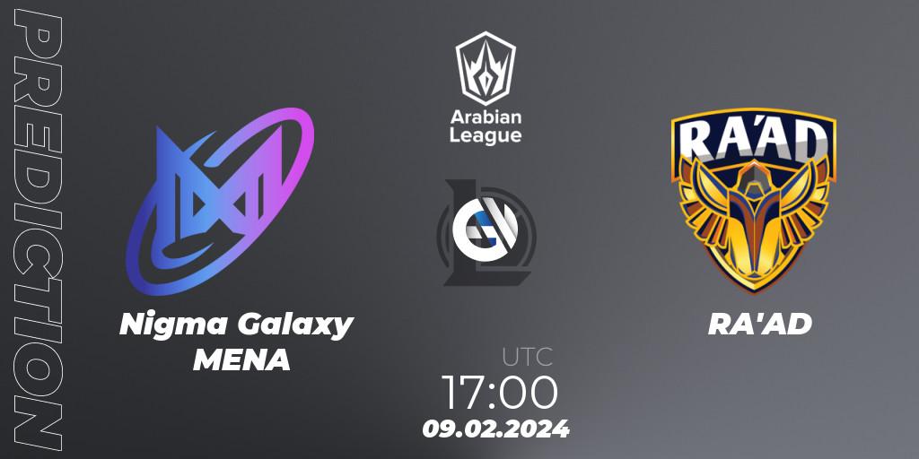 Nigma Galaxy MENA vs RA'AD: Match Prediction. 09.02.24, LoL, Arabian League Spring 2024