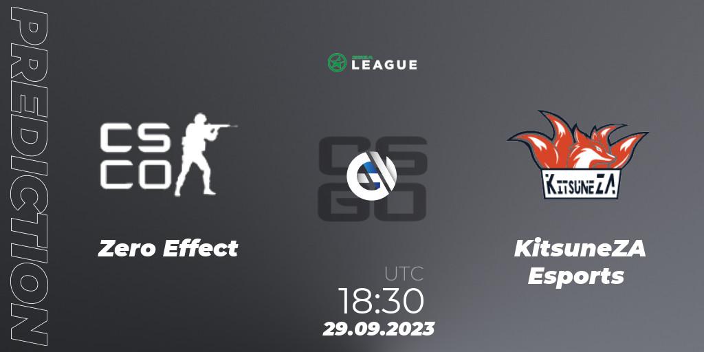 Zero Effect vs KitsuneZA Esports: Match Prediction. 29.09.2023 at 18:30, Counter-Strike (CS2), ESEA Season 46: Open Division - South Africa
