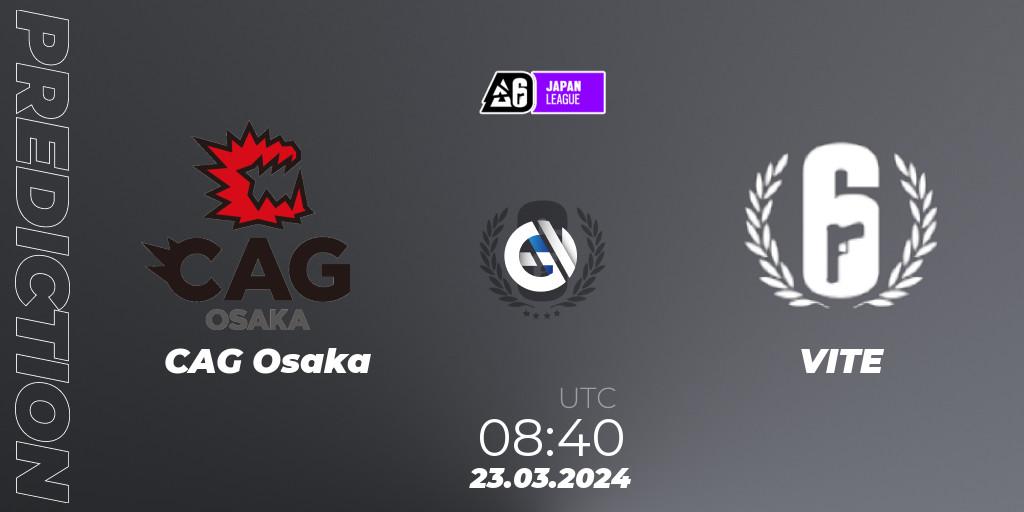 CAG Osaka vs VITE: Match Prediction. 23.03.2024 at 08:40, Rainbow Six, Japan League 2024 - Stage 1