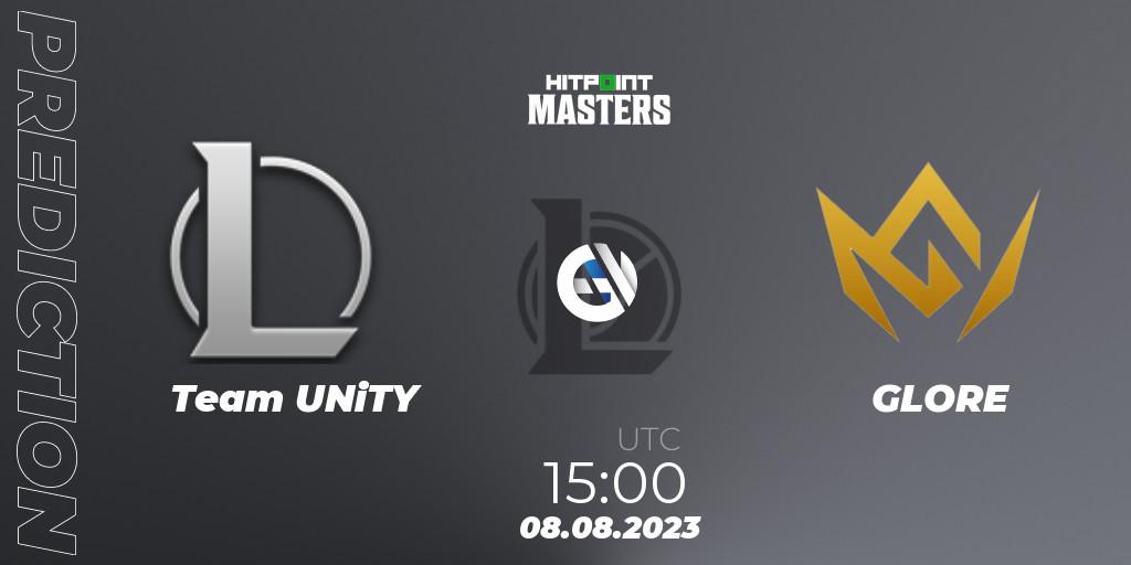 Team UNiTY vs GLORE: Match Prediction. 08.08.2023 at 15:00, LoL, Hitpoint Masters 2024 Promotion