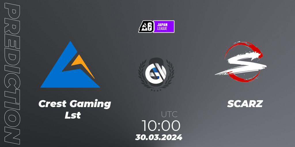 Crest Gaming Lst vs SCARZ: Match Prediction. 30.03.24, Rainbow Six, Japan League 2024 - Stage 1