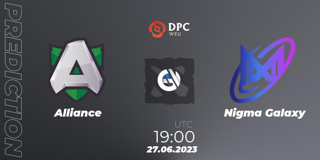 Alliance vs Nigma Galaxy: Match Prediction. 27.06.2023 at 18:56, Dota 2, DPC 2023 Tour 3: WEU Division II (Lower)