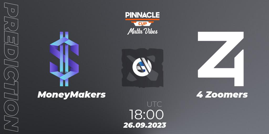 MoneyMakers vs 4 Zoomers: Match Prediction. 26.09.2023 at 19:00, Dota 2, Pinnacle Cup: Malta Vibes #4