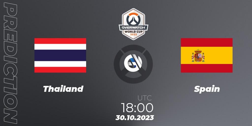 Thailand vs Spain: Match Prediction. 30.10.2023 at 18:00, Overwatch, Overwatch World Cup 2023