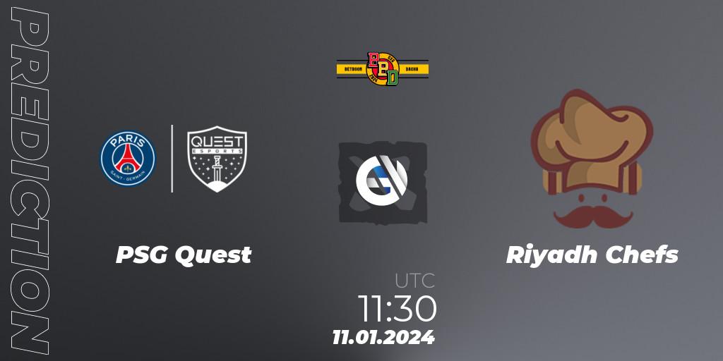 PSG Quest vs Riyadh Chefs: Match Prediction. 11.01.2024 at 11:30, Dota 2, BetBoom Dacha Dubai 2024: MENA Closed Qualifier