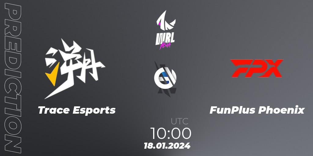 Trace Esports vs FunPlus Phoenix: Match Prediction. 18.01.2024 at 10:00, Wild Rift, WRL Asia 2023 - Season 2: China Conference