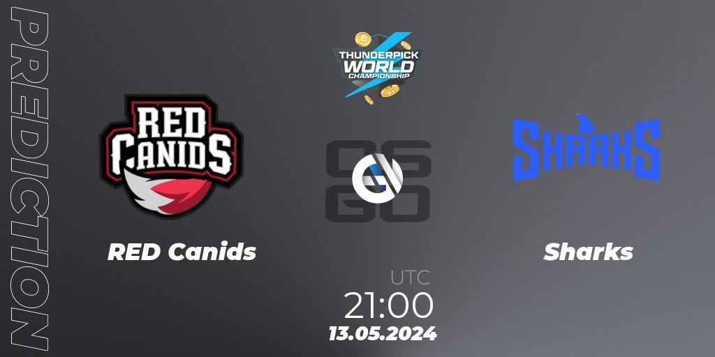 RED Canids vs Sharks: Match Prediction. 13.05.2024 at 21:00, Counter-Strike (CS2), Thunderpick World Championship 2024: South American Series #1