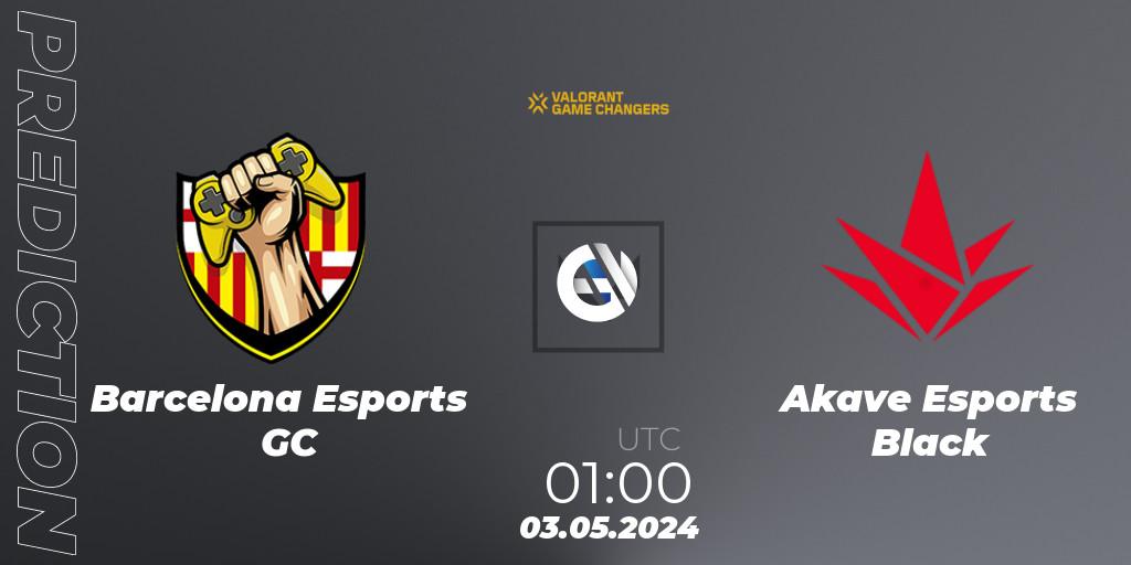 Barcelona Esports GC vs Akave Esports Black: Match Prediction. 03.05.2024 at 01:00, VALORANT, VCT 2024: Game Changers LAN - Opening