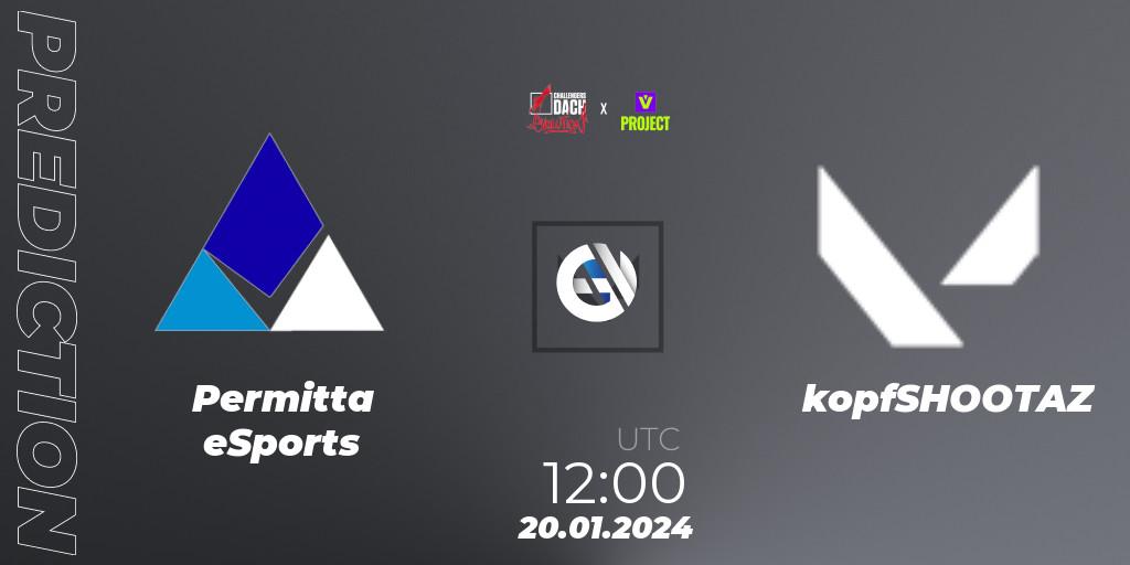 Permitta eSports vs kopfSHOOTAZ: Match Prediction. 19.01.2024 at 19:00, VALORANT, VALORANT Challengers 2024 DACH: Evolution Split 1 - Closed Qualifier
