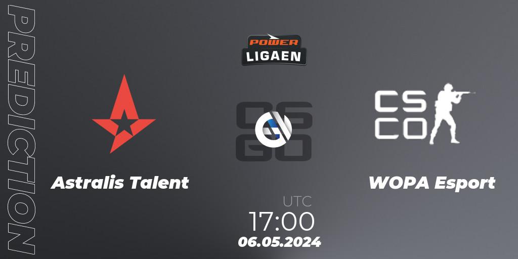 Astralis Talent vs WOPA Esport: Match Prediction. 06.05.2024 at 17:00, Counter-Strike (CS2), Dust2.dk Ligaen Season 26