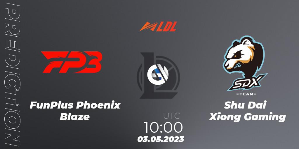 FunPlus Phoenix Blaze vs Shu Dai Xiong Gaming: Match Prediction. 03.05.23, LoL, LDL 2023 - Regular Season - Stage 2