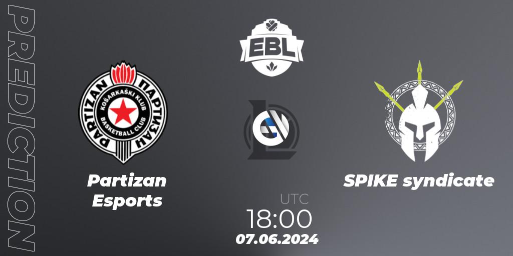 Partizan Esports vs SPIKE syndicate: Match Prediction. 07.06.2024 at 18:00, LoL, Esports Balkan League Season 15