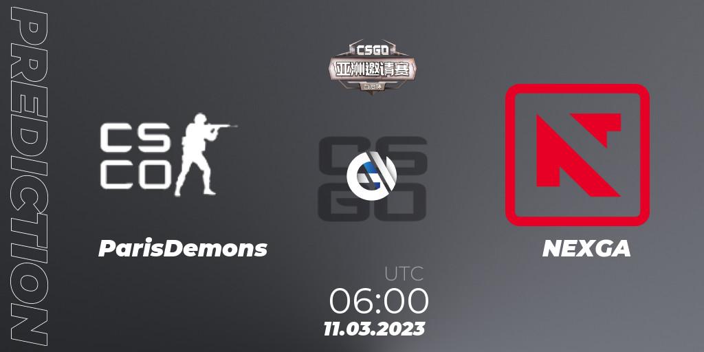 ParisDemons vs NEXGA: Match Prediction. 11.03.23, CS2 (CS:GO), Baidu Cup Invitational #2