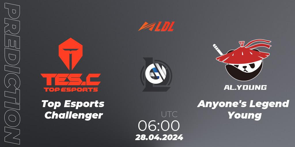 Top Esports Challenger vs Anyone's Legend Young: Match Prediction. 28.04.24, LoL, LDL 2024 - Stage 2