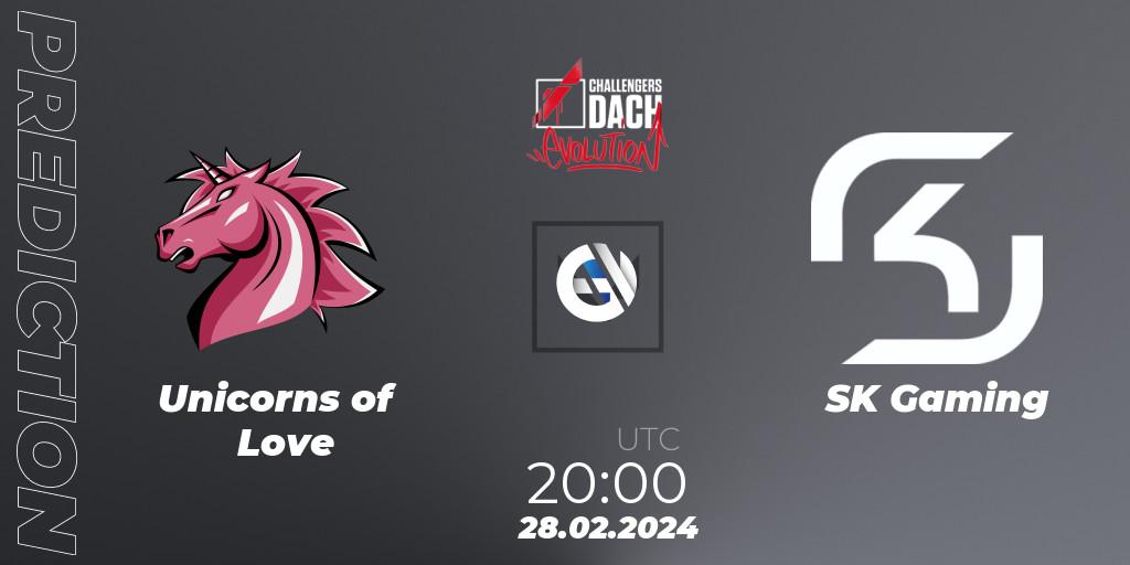 Unicorns of Love vs SK Gaming: Match Prediction. 28.02.2024 at 20:00, VALORANT, VALORANT Challengers 2024 DACH: Evolution Split 1