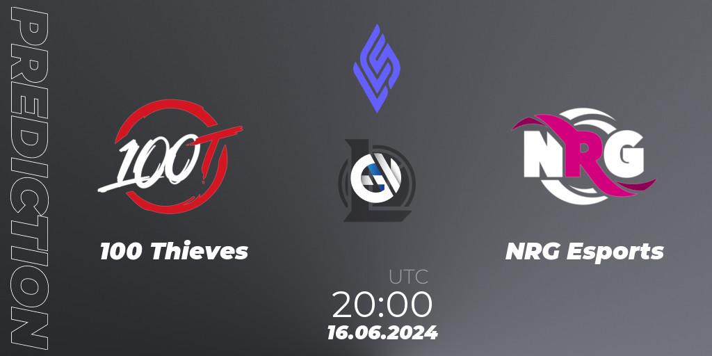 100 Thieves vs NRG Esports: Match Prediction. 16.06.2024 at 20:00, LoL, LCS Summer 2024 - Group Stage