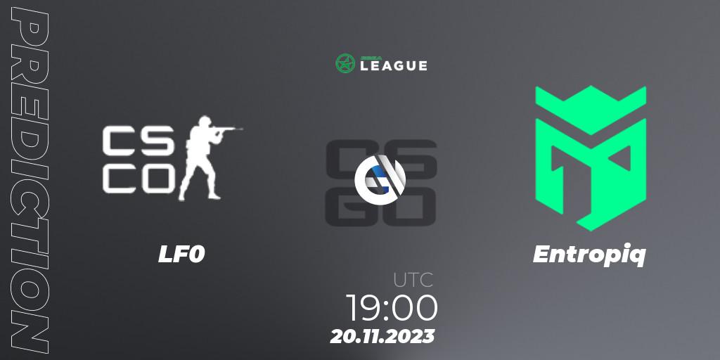 LF0 vs Entropiq: Match Prediction. 24.11.2023 at 15:00, Counter-Strike (CS2), ESEA Season 47: Advanced Division - Europe