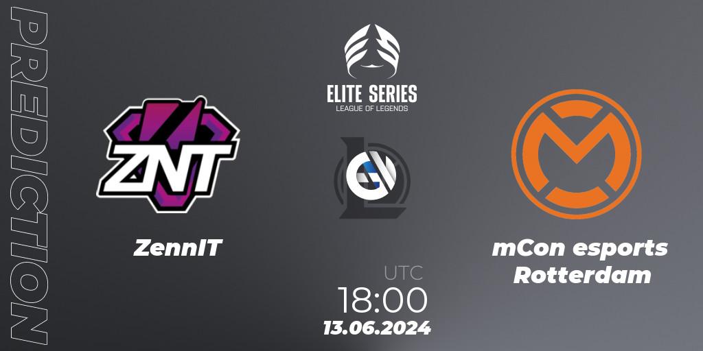 ZennIT vs mCon esports Rotterdam: Match Prediction. 13.06.2024 at 18:00, LoL, Elite Series Summer 2024