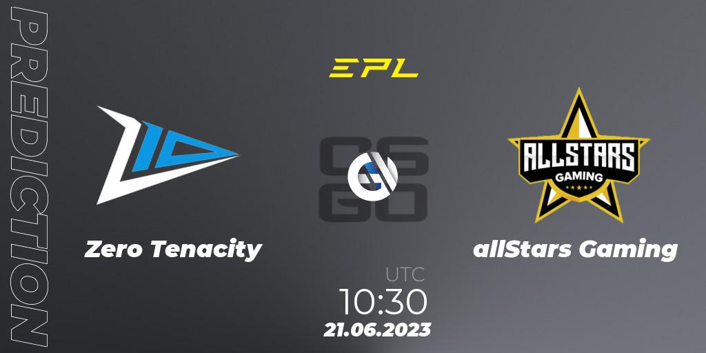 Zero Tenacity vs allStars Gaming: Match Prediction. 21.06.2023 at 11:00, Counter-Strike (CS2), European Pro League Season 9: Division 2