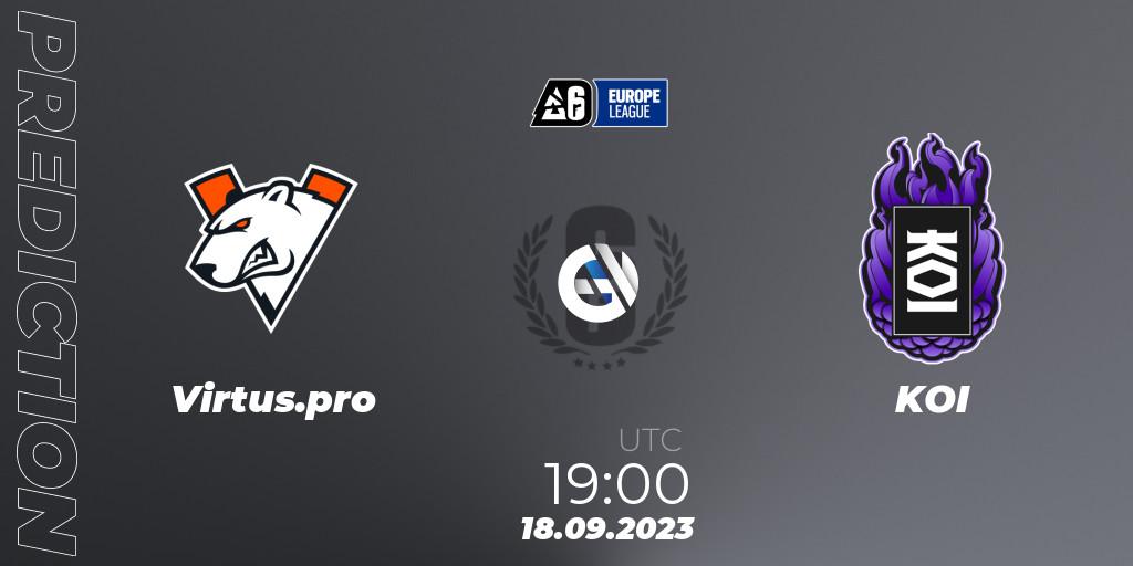 Virtus.pro vs KOI: Match Prediction. 18.09.2023 at 19:00, Rainbow Six, Europe League 2023 - Stage 2