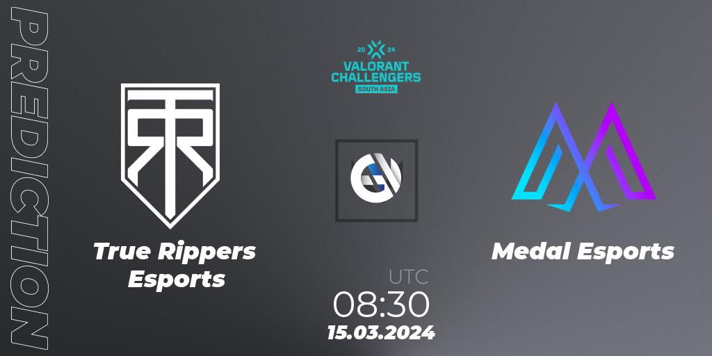 True Rippers Esports vs Medal Esports: Match Prediction. 15.03.2024 at 08:30, VALORANT, VALORANT Challengers 2024: South Asia Split 1 - Cup 1