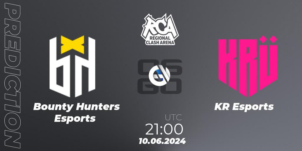 Bounty Hunters Esports vs KRÜ Esports: Match Prediction. 11.06.2024 at 14:30, Counter-Strike (CS2), Regional Clash Arena South America