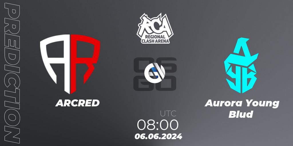 ARCRED vs Aurora Young Blud: Match Prediction. 06.06.2024 at 08:00, Counter-Strike (CS2), Regional Clash Arena CIS