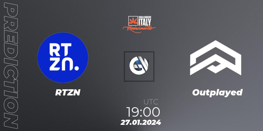RTZN vs Outplayed: Match Prediction. 27.01.2024 at 19:00, VALORANT, VALORANT Challengers 2024 Italy: Rinascimento Split 1