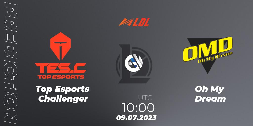 Top Esports Challenger vs Oh My Dream: Match Prediction. 09.07.2023 at 11:00, LoL, LDL 2023 - Regular Season - Stage 3