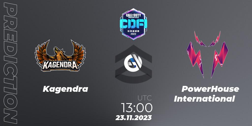 Kagendra vs PowerHouse International: Match Prediction. 23.11.2023 at 13:00, Call of Duty, CODM Fall Invitational 2023