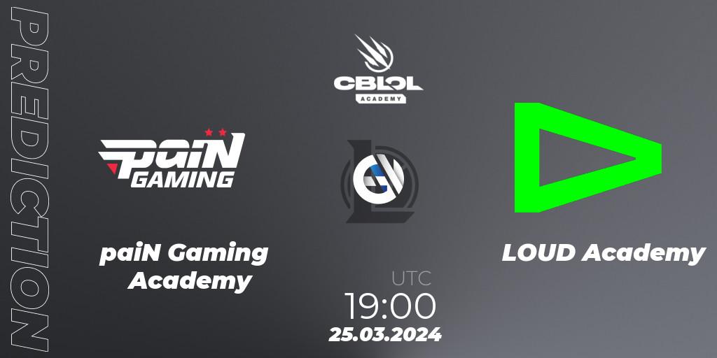 paiN Gaming Academy vs LOUD Academy: Match Prediction. 25.03.2024 at 19:00, LoL, CBLOL Academy Split 1 2024