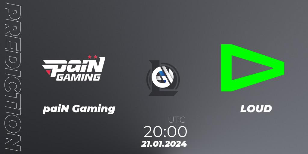 paiN Gaming vs LOUD: Match Prediction. 21.01.2024 at 20:00, LoL, CBLOL Split 1 2024 - Group Stage
